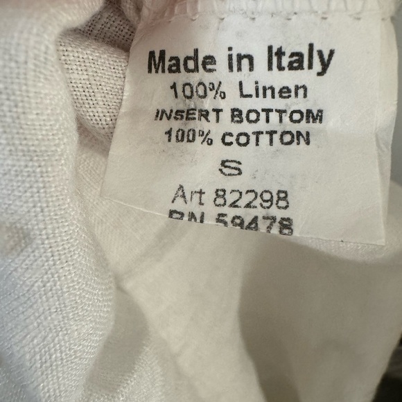 Terzo Millenio White Linen Top Lagenlook size small - Picture 7 of 8